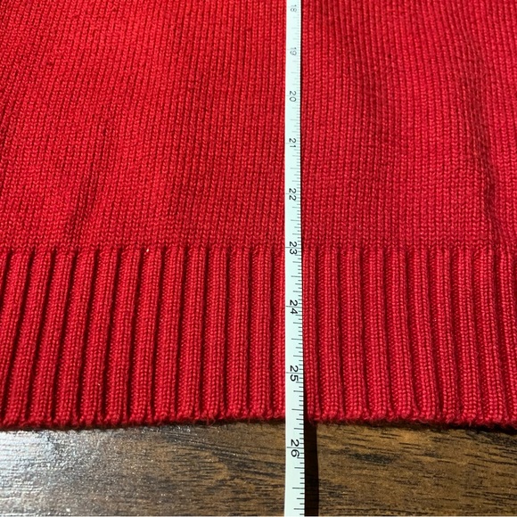 Polo Ralph Lauren | Red 100% Cotton Half Zip Pullover Sweater - Picture 5 of 6